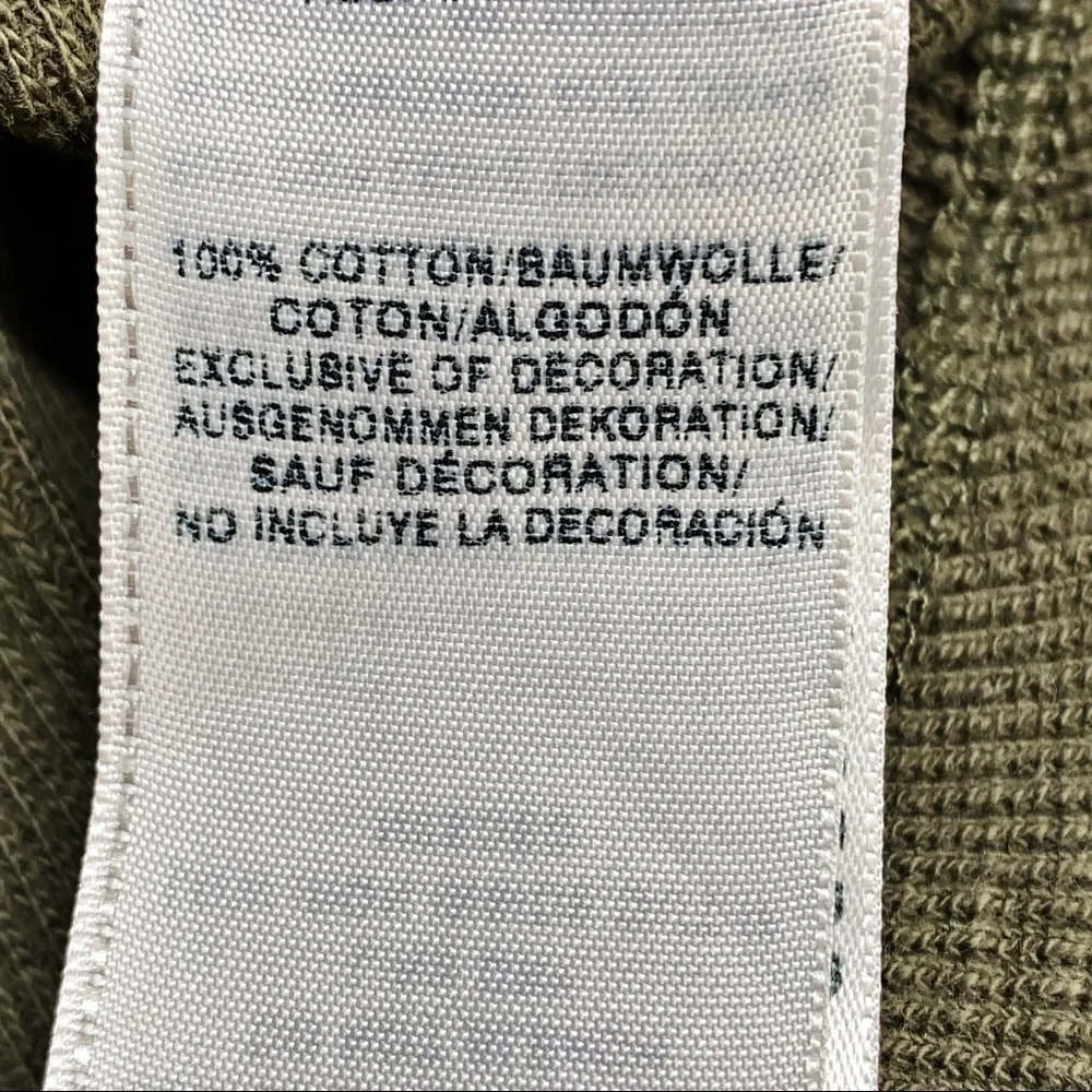 TRUE RELIGION x WESTBROOK 100% Cotton Waffle Knit Thermal Shirt Olive Green, XXL